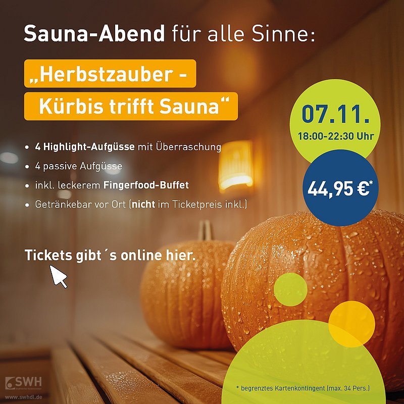 Kürbisse auf Saunabank