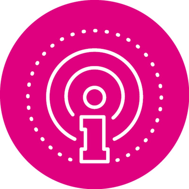 weißes Icon auf pinkem Grund mit &amp;quot;i&amp;quot; für intelligente Ladestation