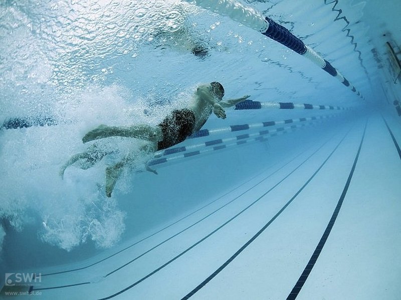 Kraulschwimmer von unten